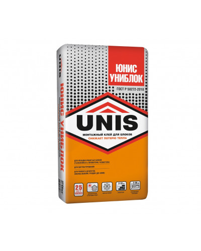 Клей для пеноблока Unis (Юнис) Униблок 25 кг