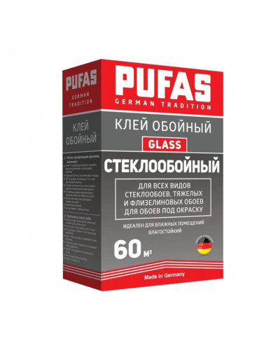 Клей сухой стеклообойный Pufas Glass (Пуфас Гласс) 500 гр (60 м2)