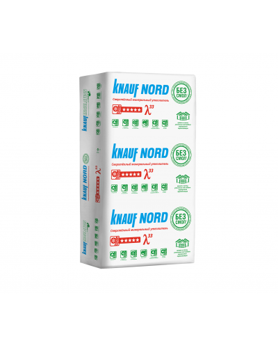 Утеплитель ТеплоКнауф Норд (Knauf Nord) TS 033 Кровля и стены 50х600х1250 мм (уп/12плит, 9м2/0,45м3) Утеплитель ТеплоКнауф Норд (Knauf Nord) TS 033 Кровля и стены 50х600х1250 мм (уп/12плит, 9м2/0,45м3)