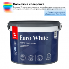 Краска белая для потолков Тиккурила / Тиккивала Euro White 9 л