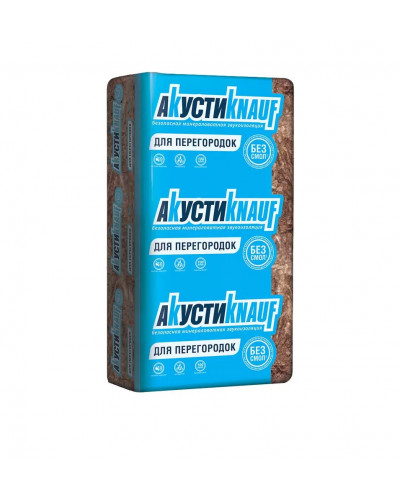 Звукоизоляция АкустиКнауф (Knauf) плита TS037 100x610x1230 мм (уп/8плит, 6м2/0,6м3)