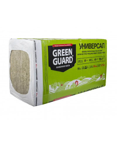 Плиты минераловатные GreenGuard 1200х600х50 мм (уп/8плит, 5,76м2/0,288м3) Плиты минераловатные GreenGuard 1200х600х50 мм (уп/8плит, 5,76м2/0,288м3)