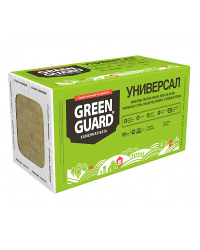 Плиты минераловатные GreenGuard 1200х600х50 мм (уп/8плит, 5,76м2/0,288м3)