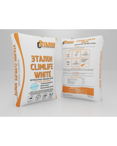 Штукатурка гипсовая Эталон ClimLife White МН белая 30 кг